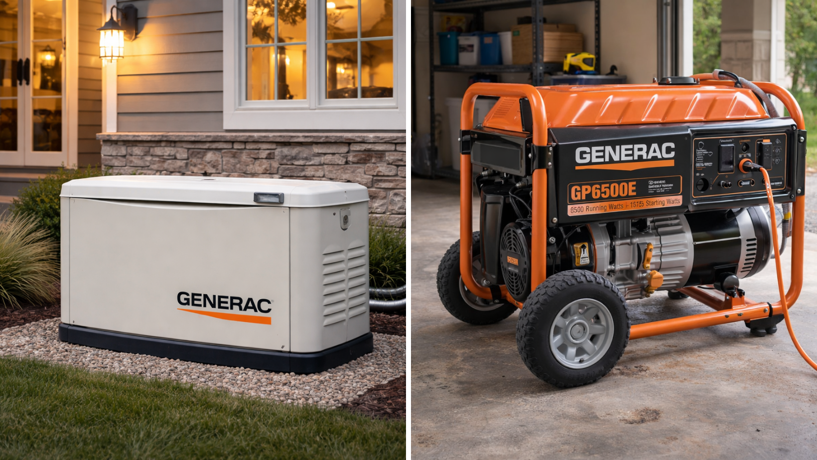 standby vs portable power generator